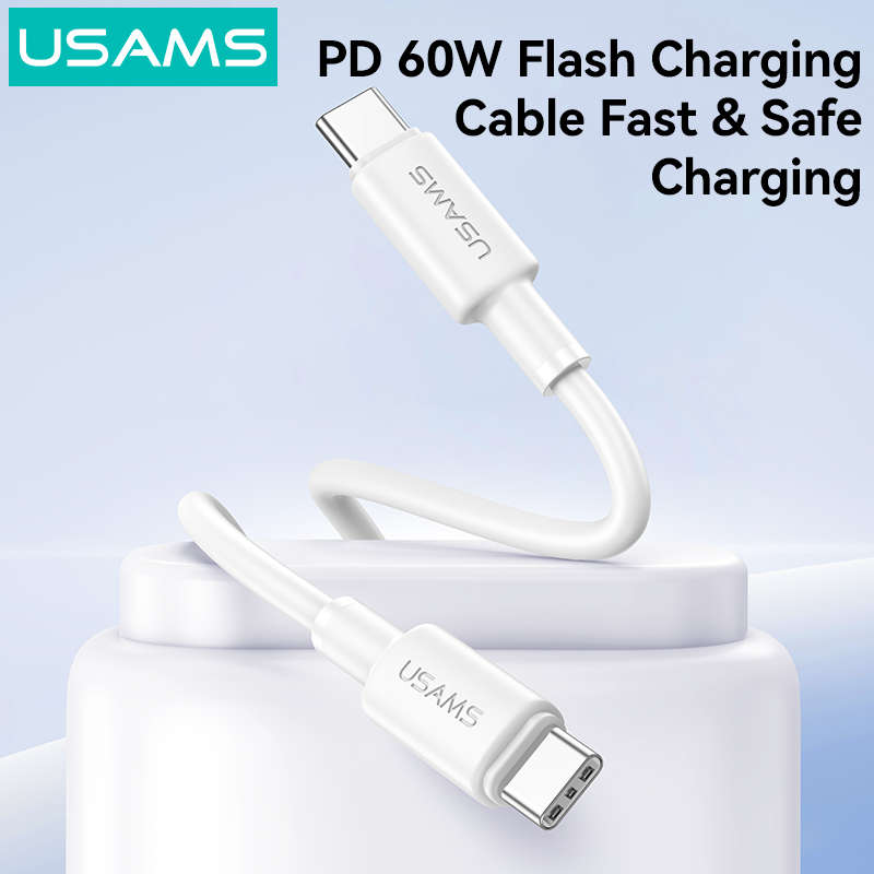 60W Type-C to Type-C - USAMS U90 PD60W USB-C to USB-C Cable PD QC FCP Fast Charging Data Transmissio