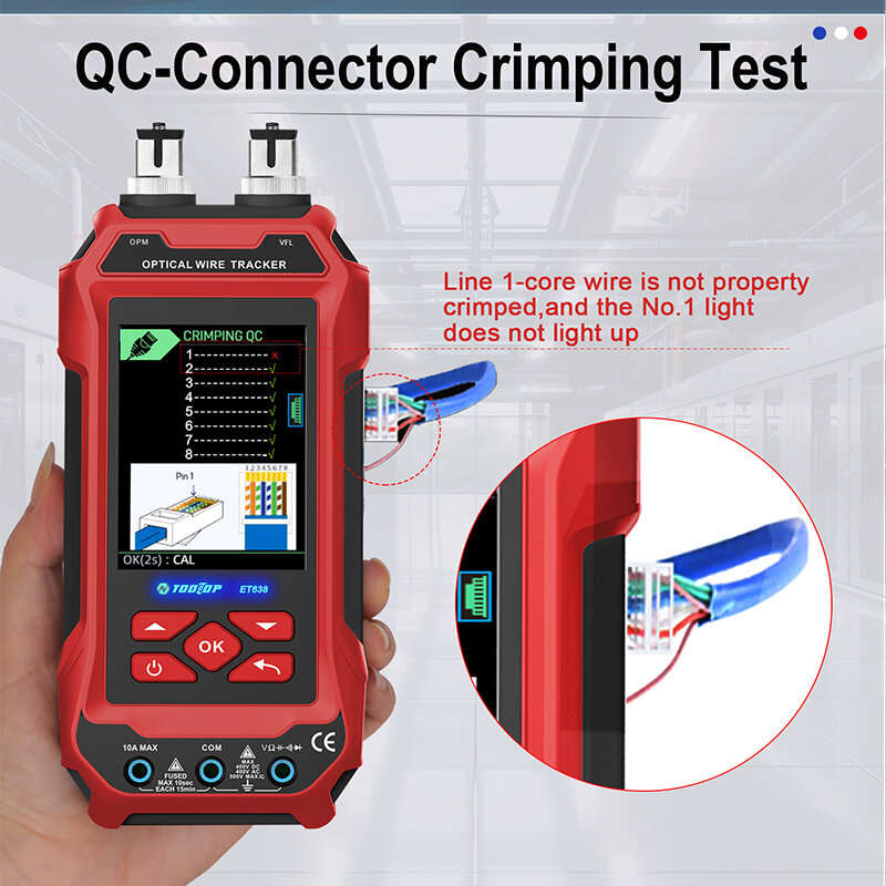 ET638+7ID - AV TOOLTOP ET636/ET638 Cable Tester and Multimeter 3.2-Inch Color Screen DCV ACV DCA ACA