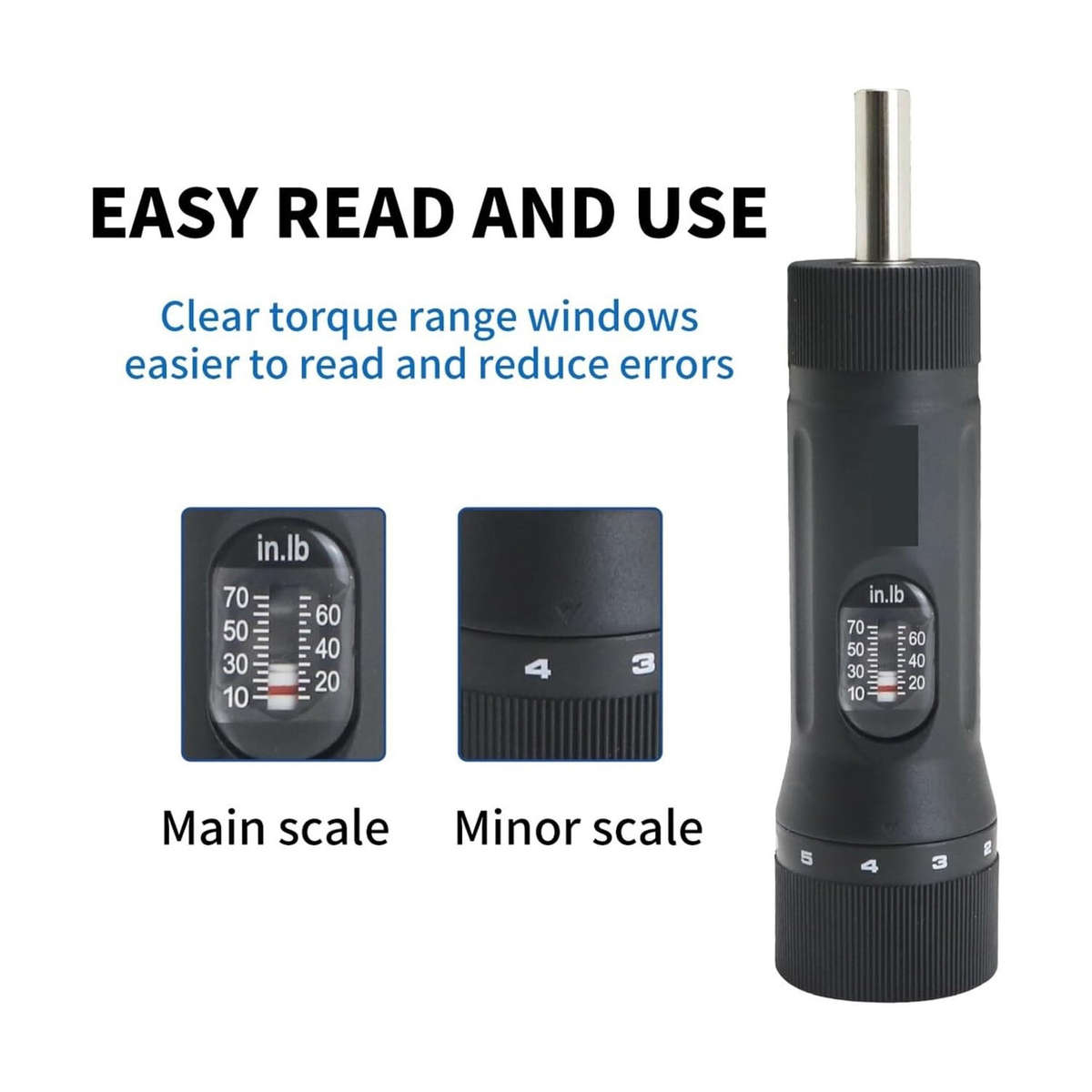 A Set - SHSIWI YSQ-70 Torque Screwdriver Adjustable 10-70 in-lb with 10 Bits 1/4 Drive Precision Too