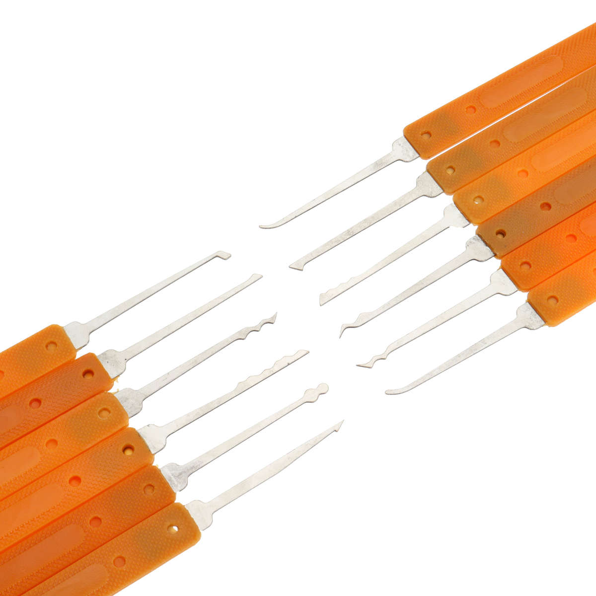 42PCS Orange Picks and Padlocks Set Equipped with an Automatic Unlocking Gun, Aircraft Clips, Transp