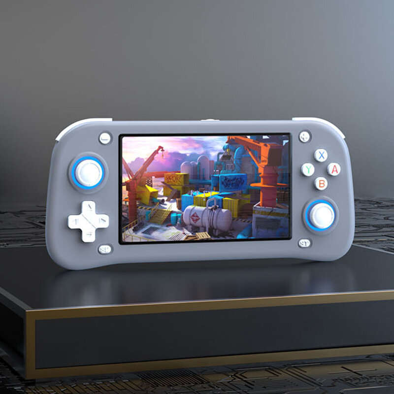 Black - XF43 64G Retro Handheld Gaming Console 4.3 Inch IPS Screen 18000+ Built-in Games 3D Hall Joy