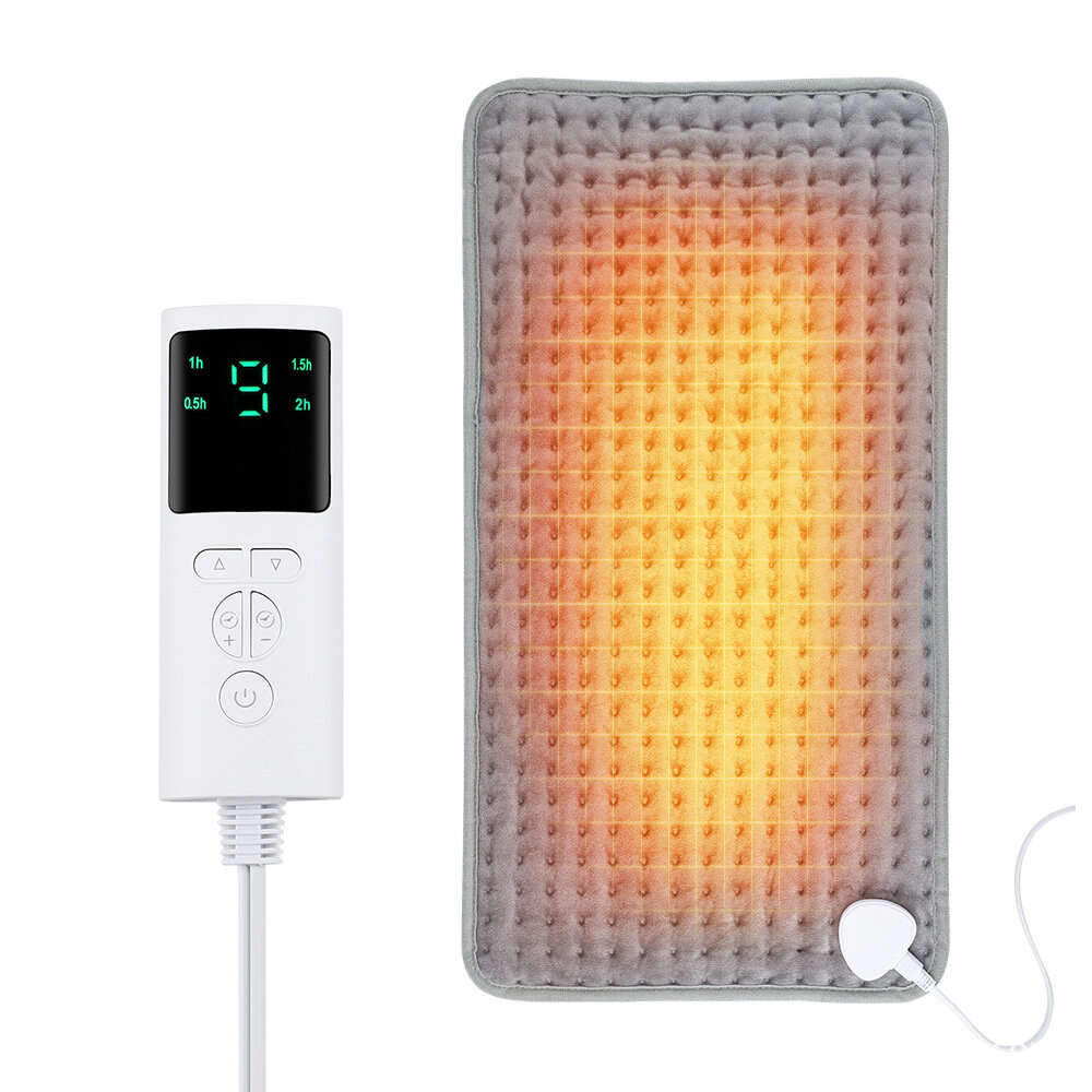 EU Plug - 30x60cm Electric Heating Blanket 9-Level Temperature Adjustment 4-Level Timed Multifunctio