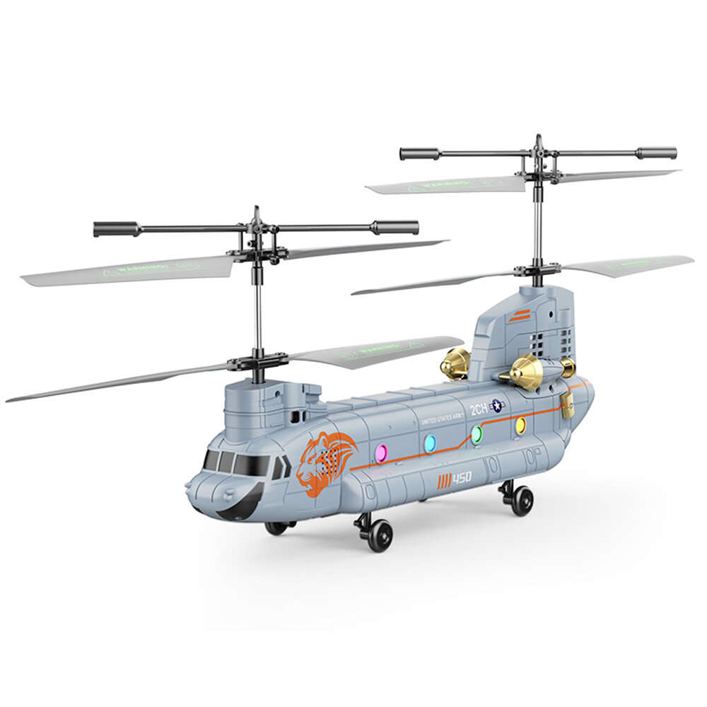 Army Green - XKS XK5 Chinook 2.4G 3.5CH Dual-propeller Fixed-altitude Simulation RC Helicopter RTF