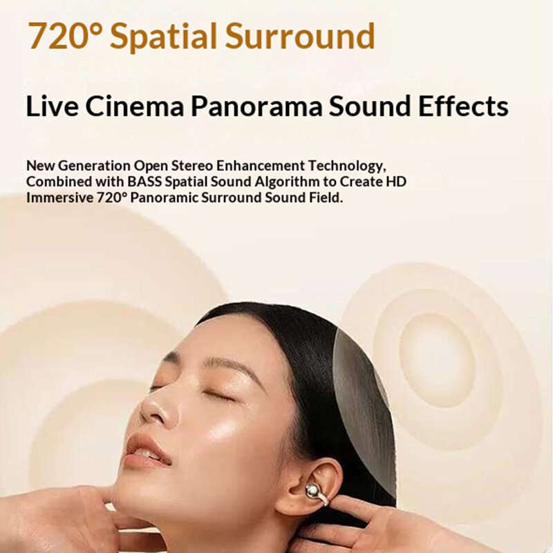 Grey - Aigo CJ339 Earclips Headset Wireless bluetooth 6.0 Earphone 10mm Large Moving Coil 720 Spatia