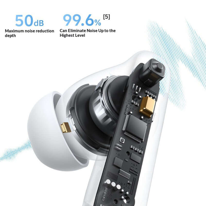 Blue - QCY T13PRO TWS bluetooth 6.0 Headset Wireless ANC Earphone 50dB Depth Noise Cancelling 6-Mic