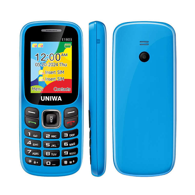 Black - UNIWA E1803 Mini 2G GSM 1.77-inch Dual SIM Dual Standby 800mAh FM Big Button LED Flashlight