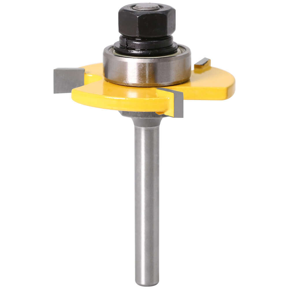 6mm Shank - 3Pcs 6mm 1/4 Shank Tongue & Grooving Joint Router Bit 45 Degree Lock Miter Router Set St