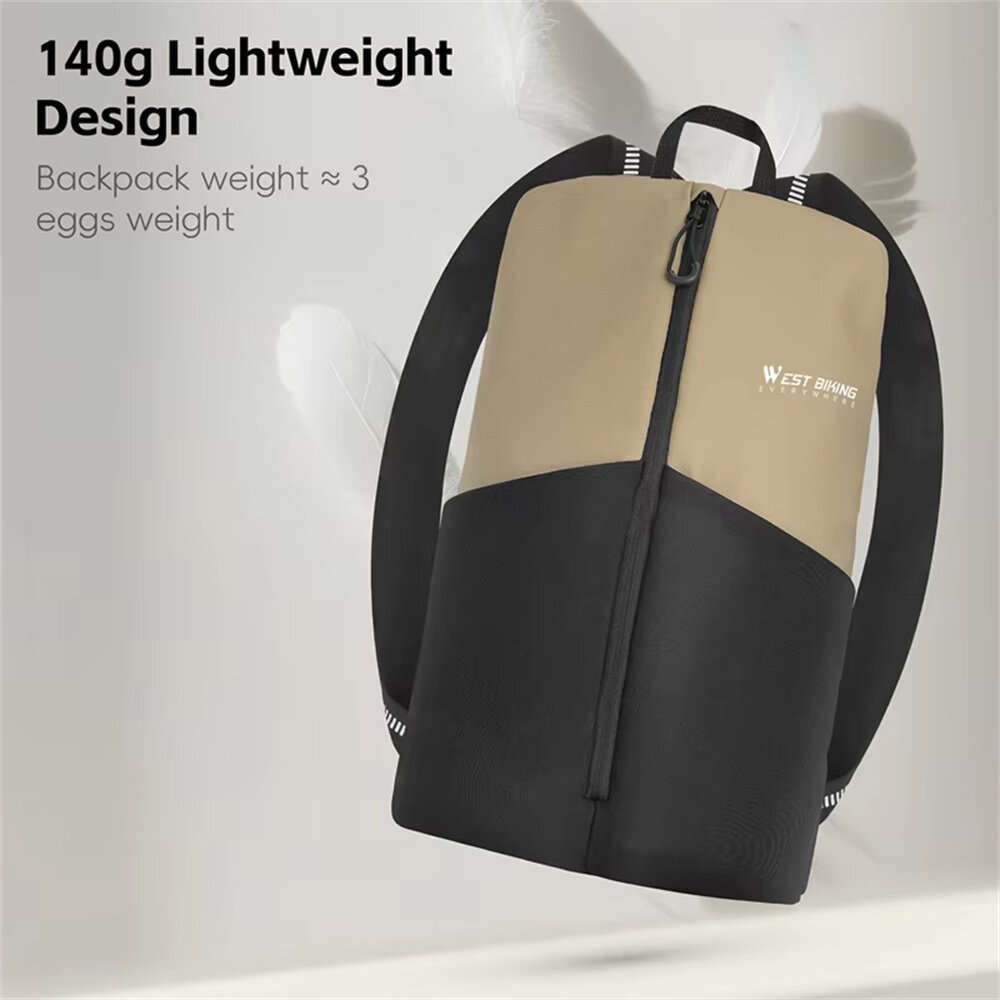 Khaki - WEST BIKING 3L Reflective Warning Cycling Backpack Comfort Fit Lightweight Breathable Portab