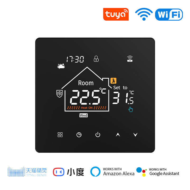 3A - K7 Tuya Smart WiFi Thermostat with LCD Touch Screen for Electric/Water Heating Weekly Programma