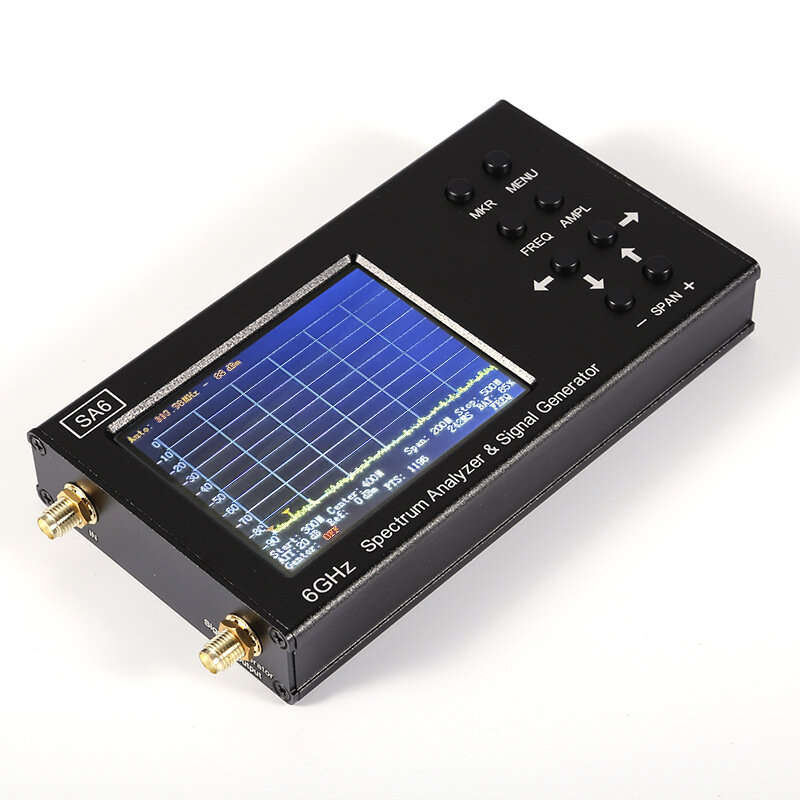 Black - AISANRAY SA6 Handheld Spectrum Analyzer 35-6200 MHz 6GHz 3.2 Inch Touch Screen High Dynamic