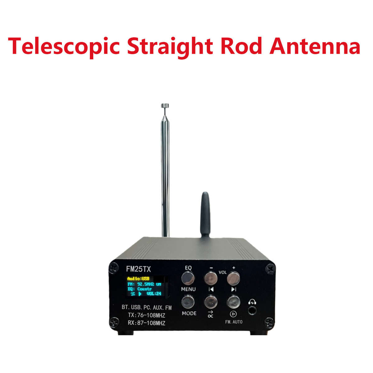 #A - FM25TX FM Transmitter 2.5W Long Range Wireless Audio Player Bluetooth 5.3 USB Sound Card AUX In