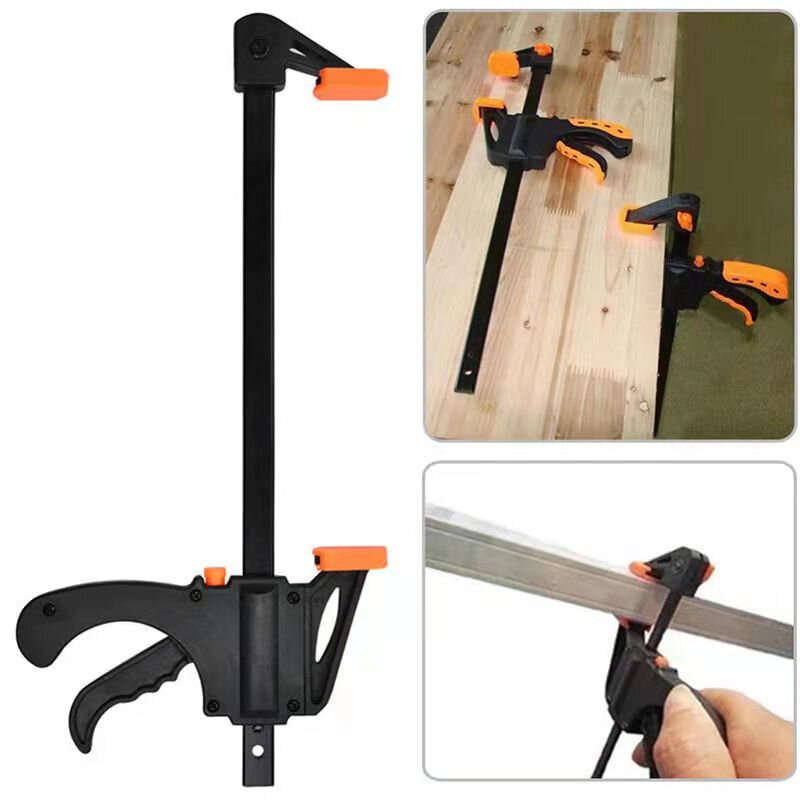 2pcs 4 Inch Woodworking F Clamp Quick Ratchet Release Speed Squeeze Bar Clamp Clip Spreader DIY Wood
