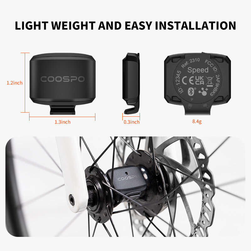 BK9S - COOSPO BK9 Bike Speed Cadence Sensor Bluetooth 5.0 ANT+ Bicycle Tracking IP67 Waterproof for