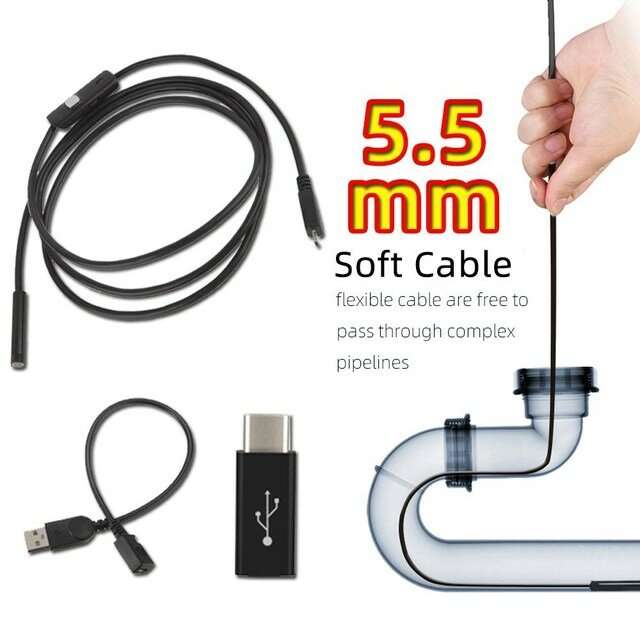 5mm 7mm Mobile Probe Borescope Camera Inspection Endoscopic For Android Smartphone Cars Endoscope Ca