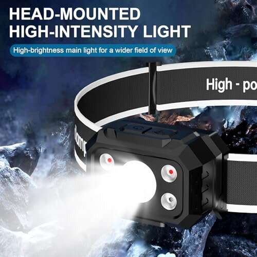 Black - BIKIGHT T-15 Smart Motion Sensor LED Headlamp Strong Light Outdoor Long Battery Life Chargin