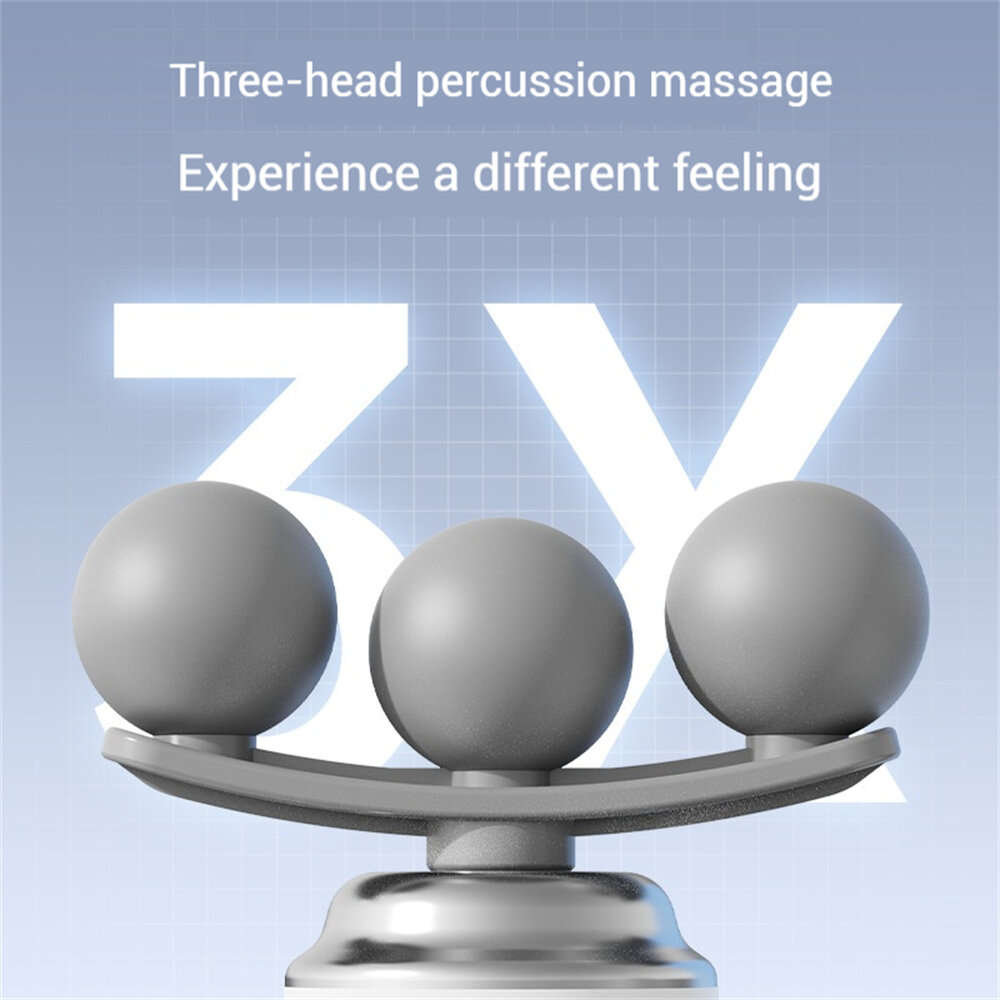 White - LM-130 Portable Deep Tissue Massage Gun 9 Massage Heads 6-Speed Quiet Percussion Massager Po