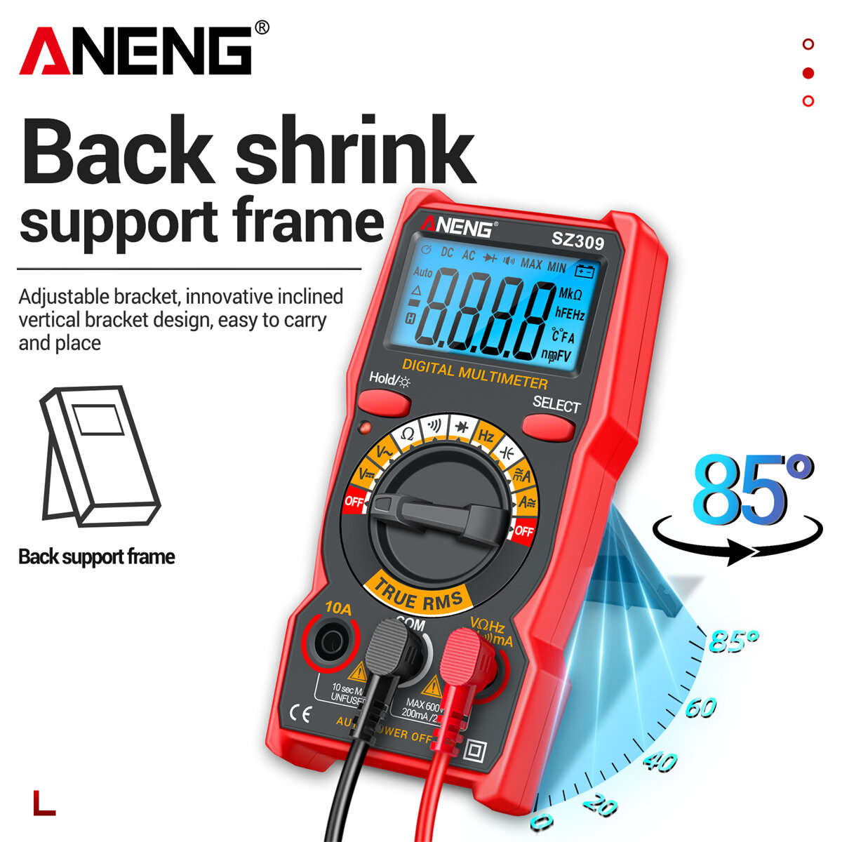 SZ309Pro - ANENG SZ309 SZ309pro Digital Multimeter AC DC Voltage Current Tester 600V 10A Resistance