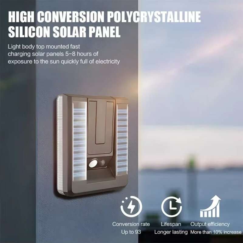 1 pc - Elfeland Foldable Solar Wall Light with 32 LEDs, Motion Sensor, 3 Lighting Modes & 120 Adjust