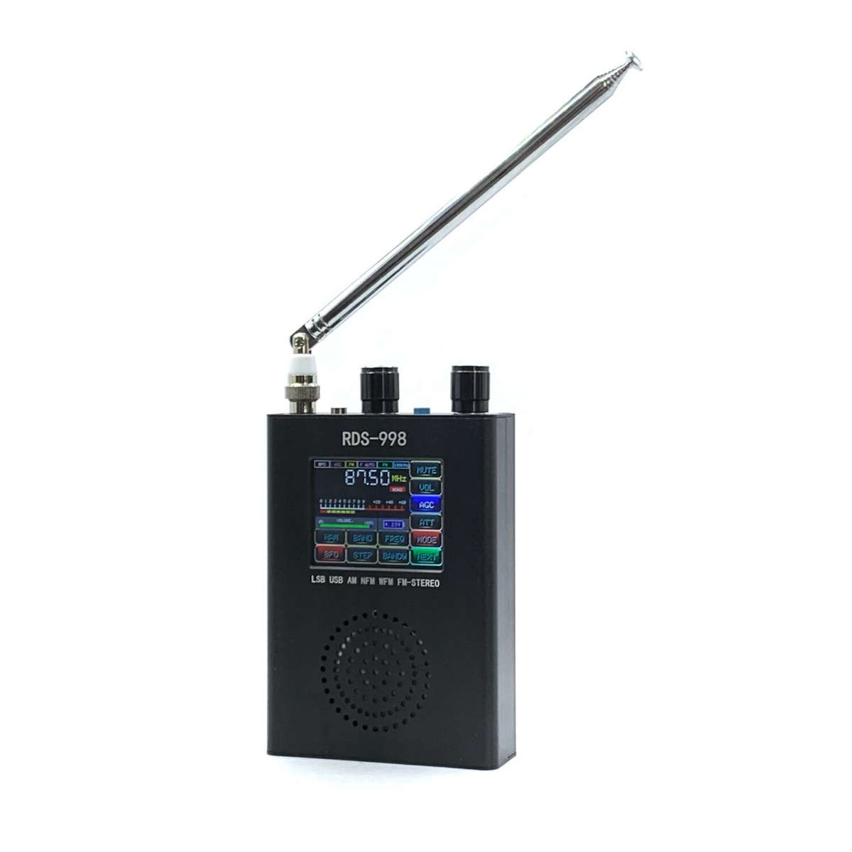 Black - Digital Shortwave Radio SSB USB LSB CW Reception 5000mAh Battery 2W Speaker FM MW SW LW BFO