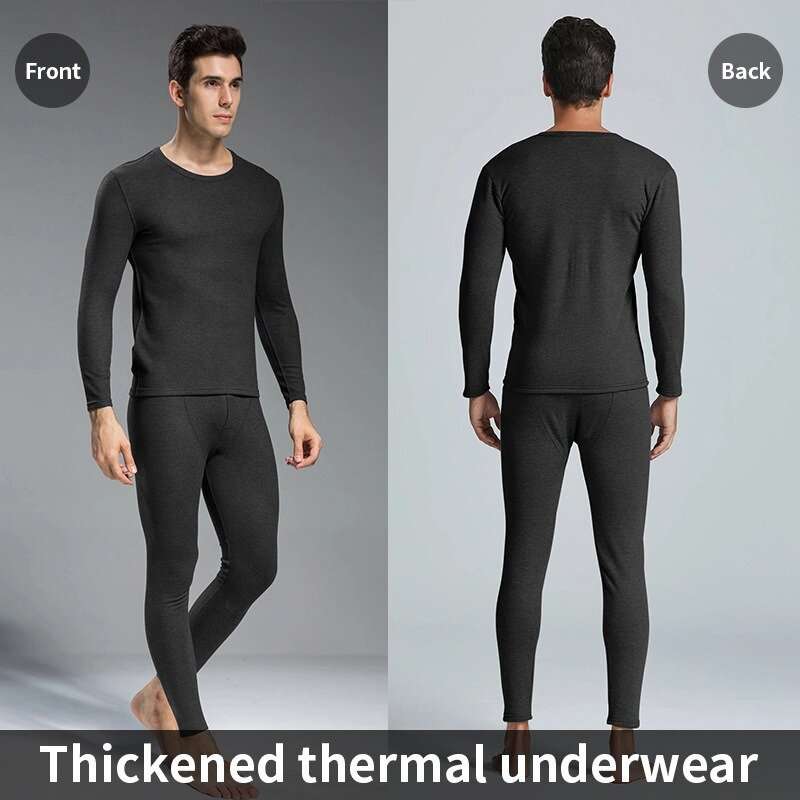 2XL - TENGOO 2Pcs Men Winter Thermal Wear, Thermal Underwear Set, Thermal Base Layer Set, Warmth Sli
