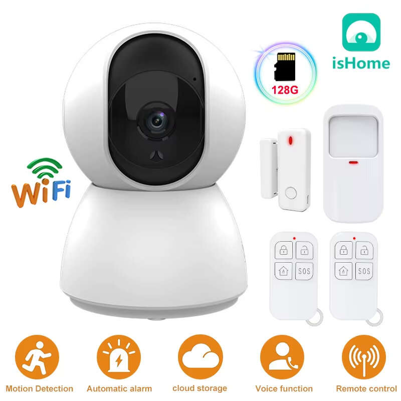 White - 2MP WiFi IOT Camera Smart Home Security Burglar Alarm System Wireless PTZ IR Night Vision Mo