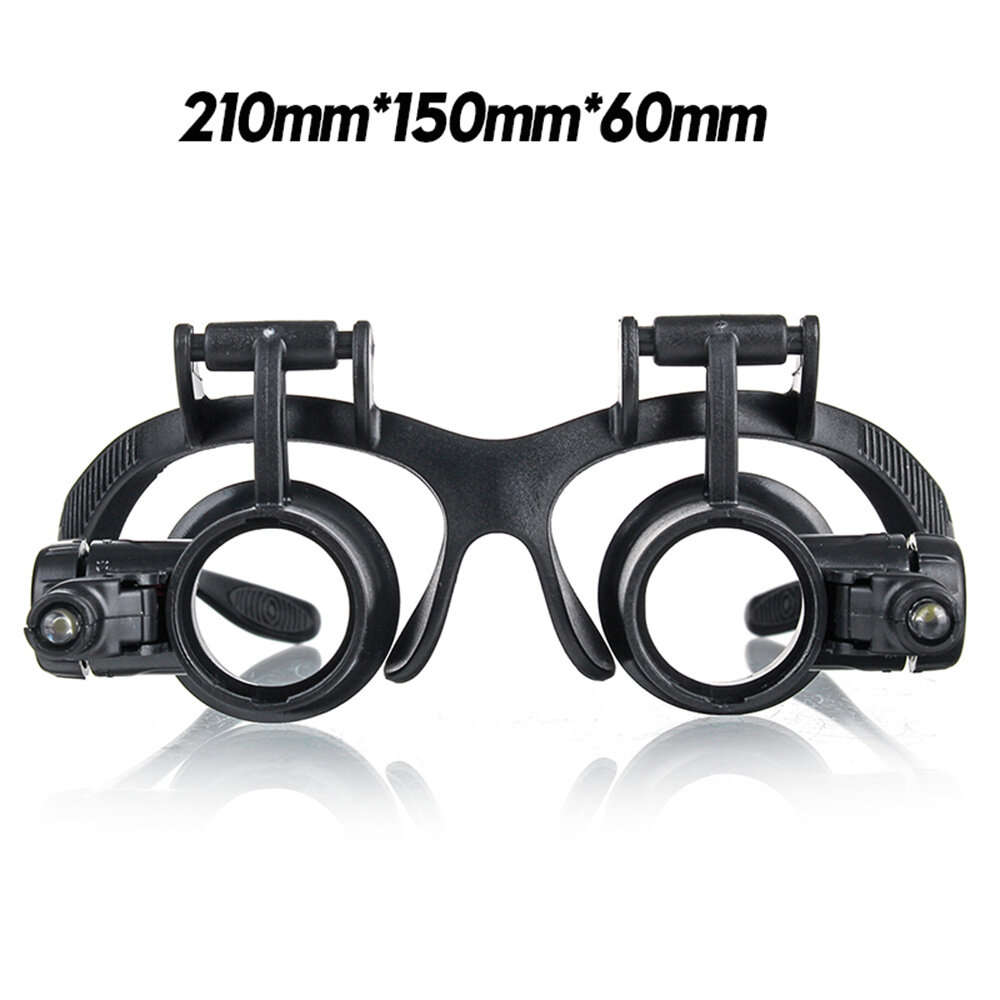 2.5X 4X 6X 8X 10X 15X 20X 25X Double Eye Loupe Head Wearing Head-Mounted Repair Jeweler Watch Clock