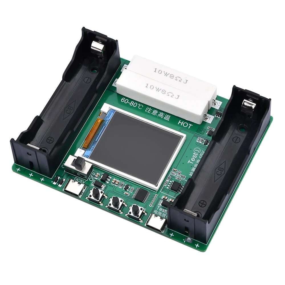 5V LCD Display 18650 Lithium Battery Capacity Tester Power Detector Module 2 Way with Charging Disch