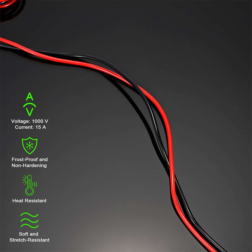 1M - Dual Ended Crocodile Alligator Clips 15A Test Lead Wire Cable 3.3 ft with Copper Clamps Electri