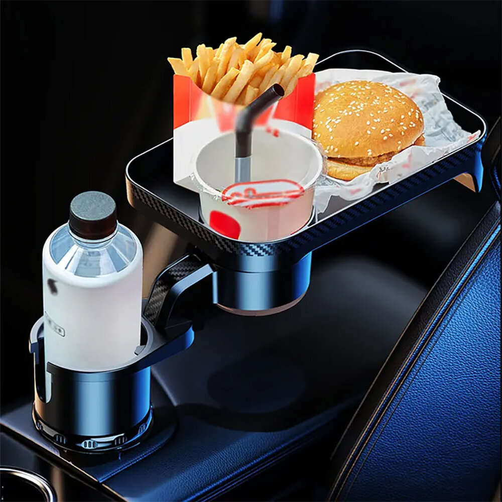 L - 360 Adjustable Car Cup Holder Extender Multi-Function Drink Holder with Food Table Snack Base Tr