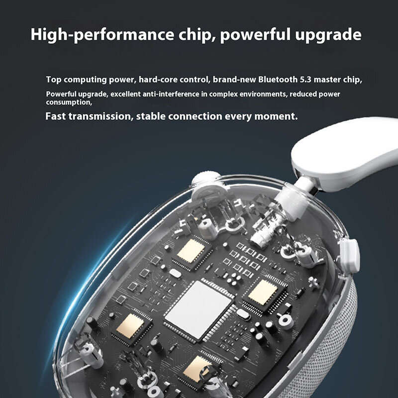 Silver - SY-T9 Gaming Headset Wireless bluetooth Headphone 40mm Driver Unit Spatial Audio ENC Noise