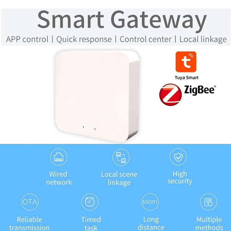 White - TYZG1 Tuya Smart Home Zigbe Bridge Gateway Hub bluetooth Mesh Zigbe Wireless Bridge Smart Li