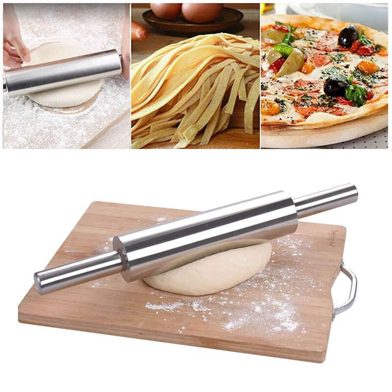 Stainless Steel Rolling Pin Non-stick Pastry Dough Roller for Kitchen Baking Accessories - A