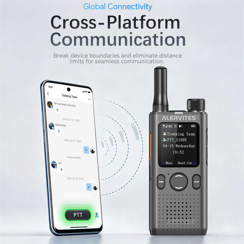 US Version - 2Pcs Baofeng AT1 POC Radio Create Groups Freely Global 4G Network Walkie Talkie Unlimit
