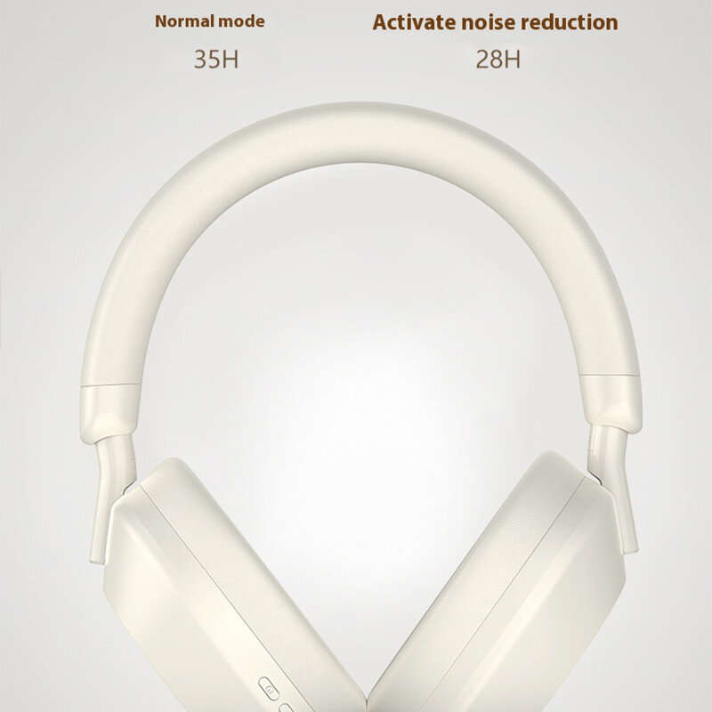Beige - M5 Wireless Headset bluetooth 5.4 Headphone 40mm Titanium-plated Diaphragm Speaker 360 Surro
