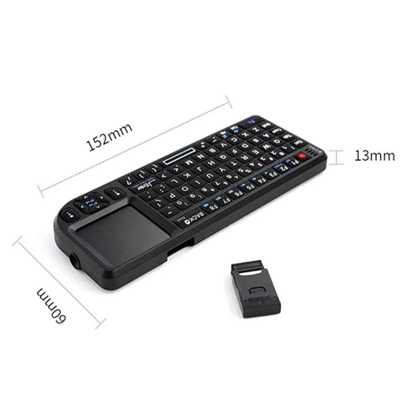 Black - K808 Handheld Wireless bluetooth Mini Keyboard with 7-color Backlight Touchpad Mouse for Sma