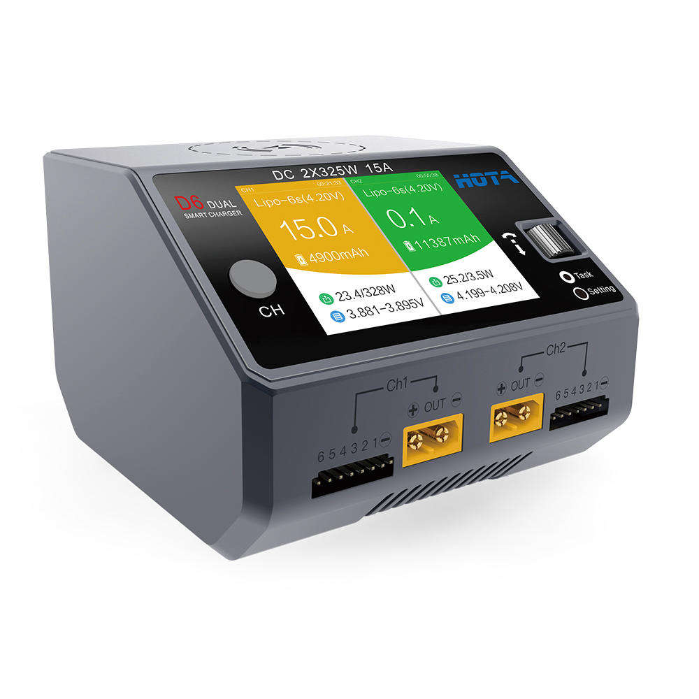 charger - HOTA D6 DC 325W*2 15A*2 Dual Channel LiPo Battery Charger With Wireless Charging for NiZn/