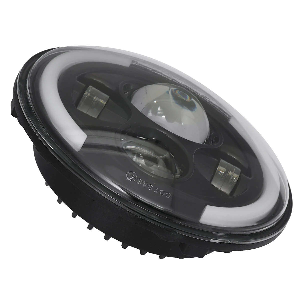 1Pcs 7 Inch Round LED Headlight Hi/Low Beam Halo Angle Eye