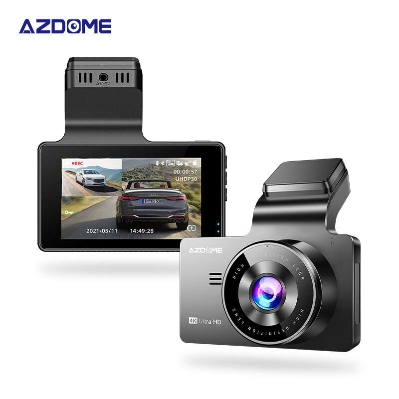 AZDOME M63 Lite 3 Inch IPS Screen Dual Lens 4K Dash Cam WIFI APP Control Car Camera Built In GPS Sup