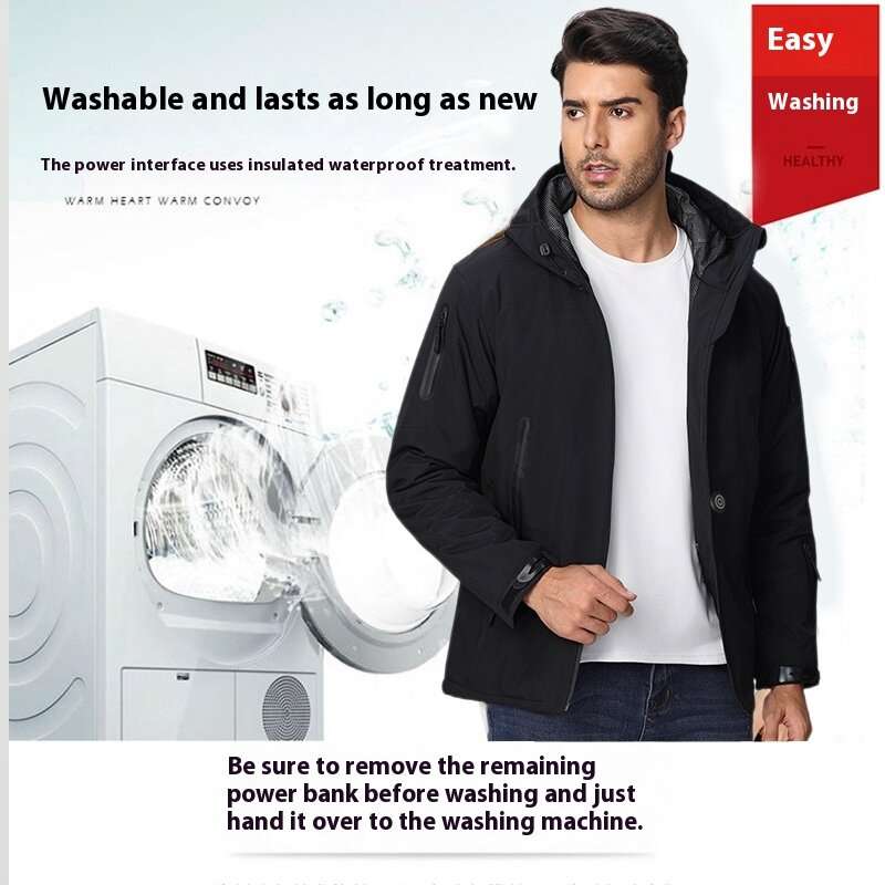 3XL - TENGOO 10 Zones Electric Heated Jacket - 3 Gear Control Temperature, Windproof, USB Charging,
