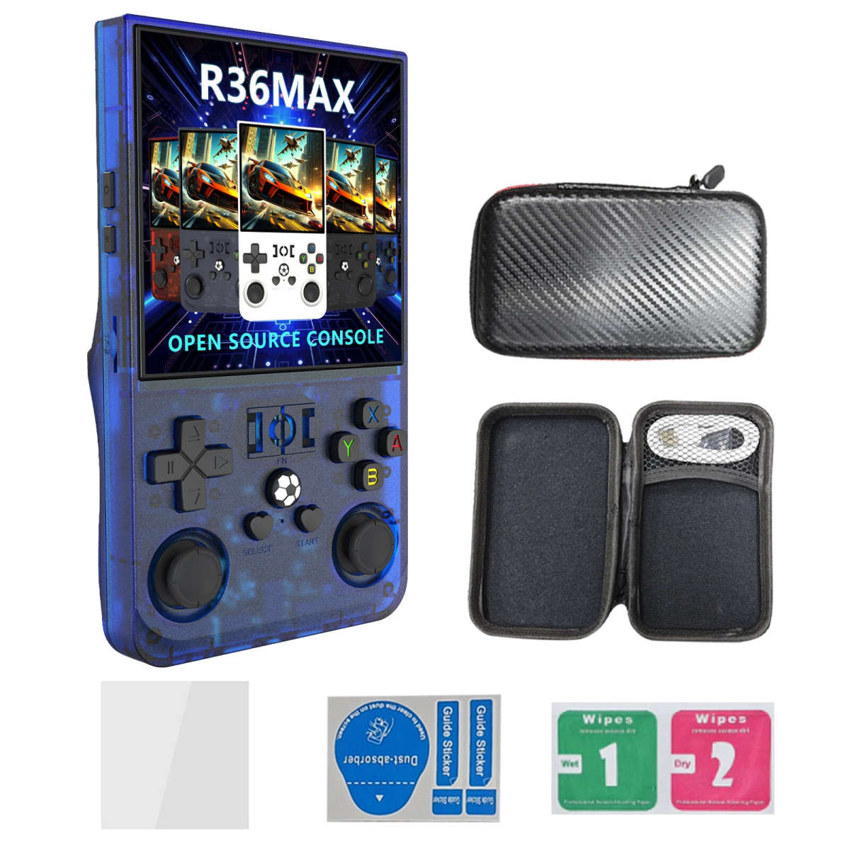 R36Max 128G Open Source Handheld Game Console 4.0-inch Screen Built-in 21000+ Games 4000mAh Portable
