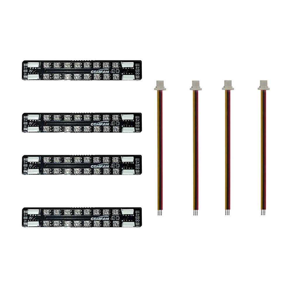 LED 20 - 4PCS GEMFAN LED 08 / LED 20 5V Programmable Arm LED Strip Light / CU Controller Module 2-6S