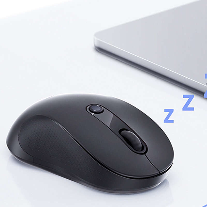 White - Baseus F02 bluetooth 5.3 Ergonomic Wireless Mouse 1600 DPI 70g Lightweight Portable Mute Mic