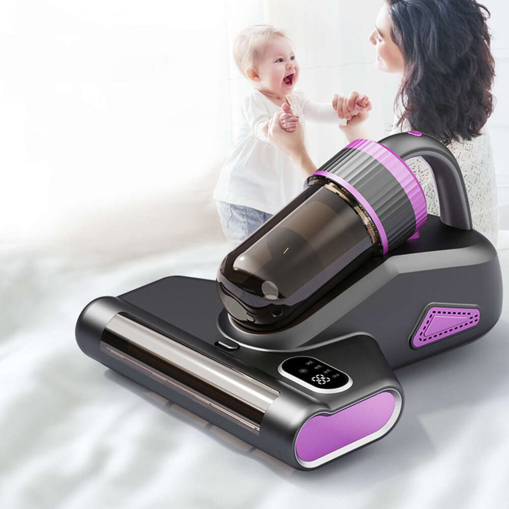 Grey - NovuLife Wireless Mite Removal Vacuum Cleaner 15Kpa Powerful Suction with UV Sterilization fo