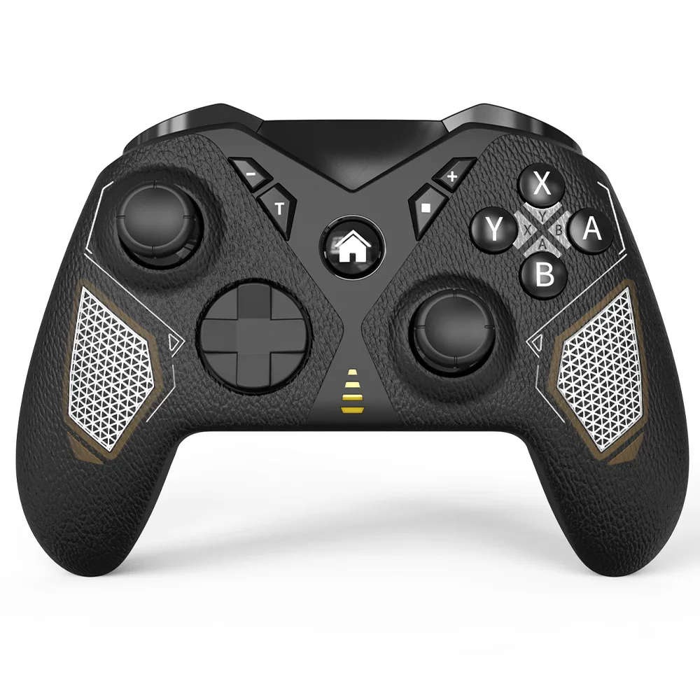 Black - 6130 Tri-mode Wireless Gamepad bluetooth Controller Built-in Six-axis Gyro Support 2.4G/Wire