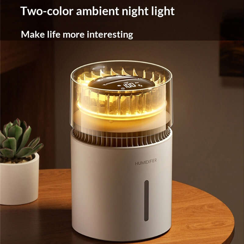 Black - Tevorex K50 Smart Fogless Humidifier with Night Light, LED Touch Screen, 5L Large Capacity,