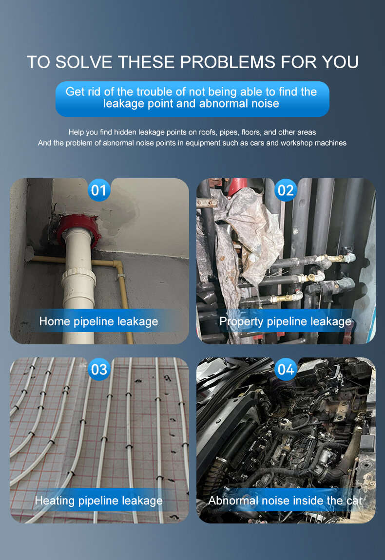 1 PC - F03 Pipeline Leakage Test High Sensitivity Probe Compact Design Type-C Charging Audio Signal