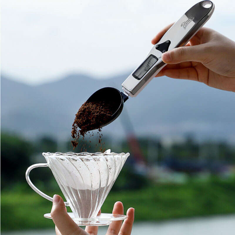White - Bincoo Digital Spoon Scale High-precision 0.1g~500g Switchable Stainless Steel Measuring Spo