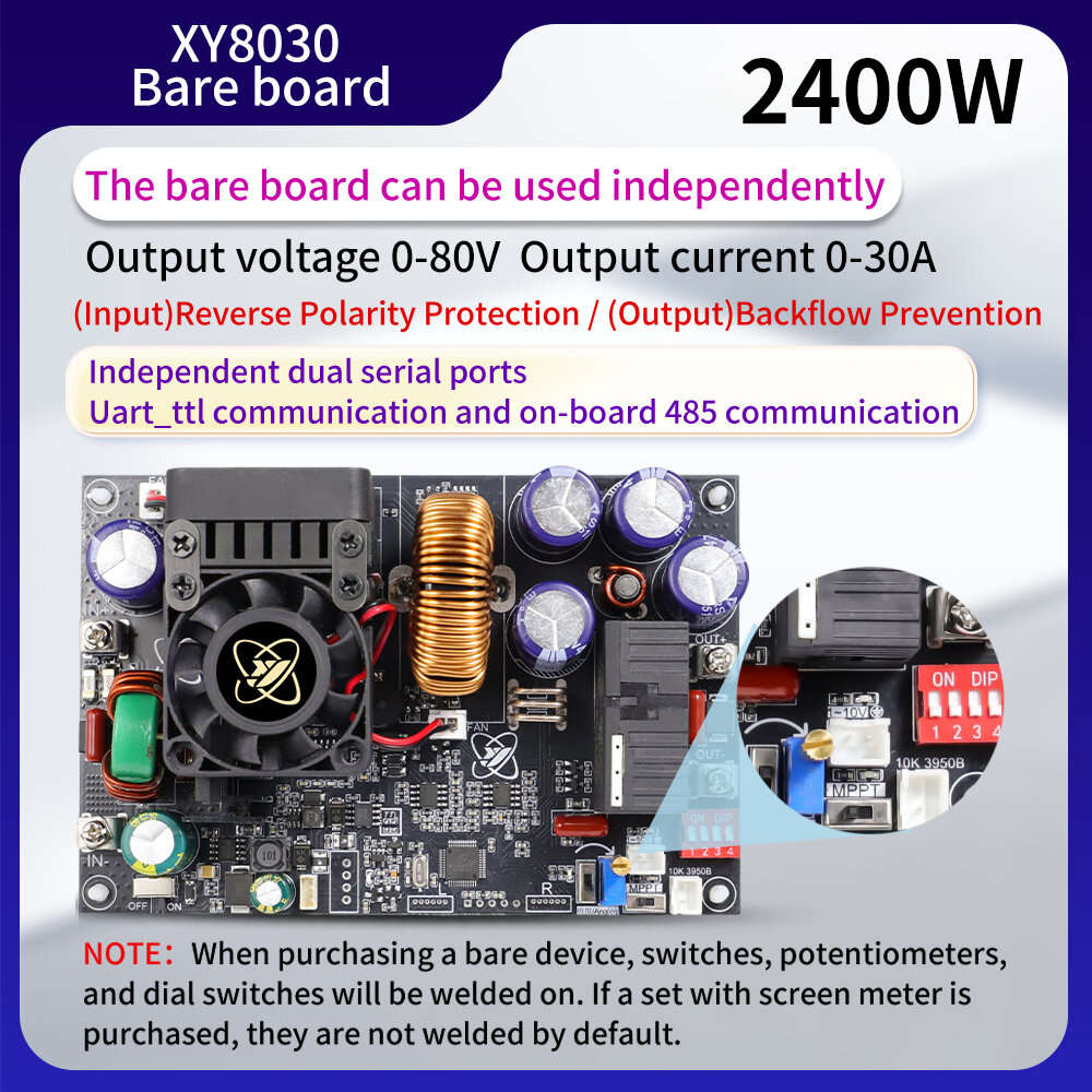 Kit - Sinilink XY8030S DC Power Supply 80V 30A 2400W Adjustable Voltage Current Converter Module Tru