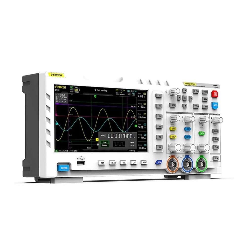 FNIRSI-1014D 7 Inch TFT LCD Display Screen 2 In 1 Dual Channel Input Storage Oscilloscope Digital Si