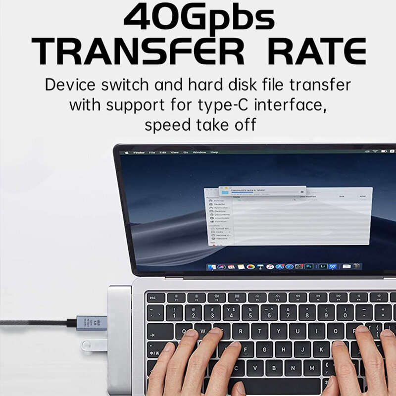 1M - 5A PD240W Type-C to Type-C USB4 Cable Compatible with Thunderbolt3 Support 8K at 60Hz 40Gbps Hi